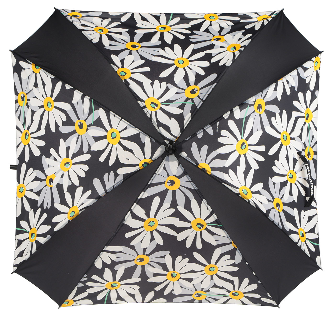Зонт-трость Umbrella Margarite, механический, цвет: черный, белый, желтый. YM7038YM7038 Зонт-трость Umbrella Margarite, механический, цвет: черный, белый, желтый. YM7038YM7038Стильный механический зонт-трость Umbrella Margarite имеет каркас из 8 металлических спиц и купол, выполненный из прочного полиэстера. Купол оформлен цветочный принтом. Рукоятка закругленной формы разработана с учетом требований эргономики и выполнена из пластика. Зонт механического сложения: купол открывается и закрывается вручную до характерного щелчка. Такой зонт не только надежно защитит вас от дождя, но и станет стильным аксессуаром.