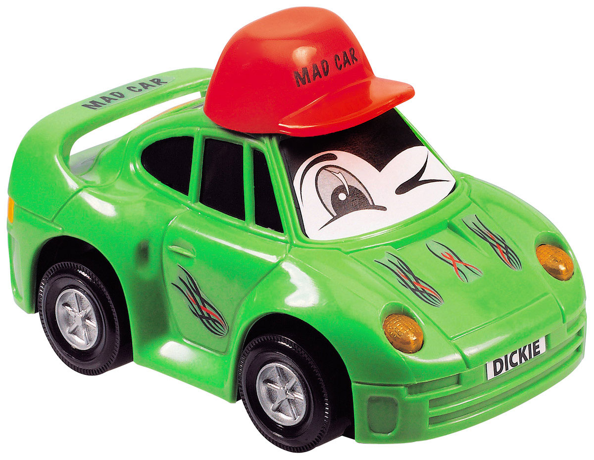 Dickie Toys Веселая машинка цвет салатовый3313007_салатовый Dickie Toys Веселая машинка цвет салатовый3313007_салатовыйВеселая машинка Dickie Toys непременно привлечет внимание малыша благодаря яркому дизайну. Лобовое стекло машинки оформлено наклейкой в виде глазок. Машина оснащена световыми эффектами. Игрушка выполнена из абсолютно безопасного высококачественного пластика. С такой машинкой ребенок может играть как дома, так и на улице. Игра с машинкой помогает развивать мелкую моторику, цветовое восприятие, координацию движений, а также является хорошим средством для развлечения ребенка. Для работы машинки необходимо купить 2 батарейки типа АА (не входят в комплект).