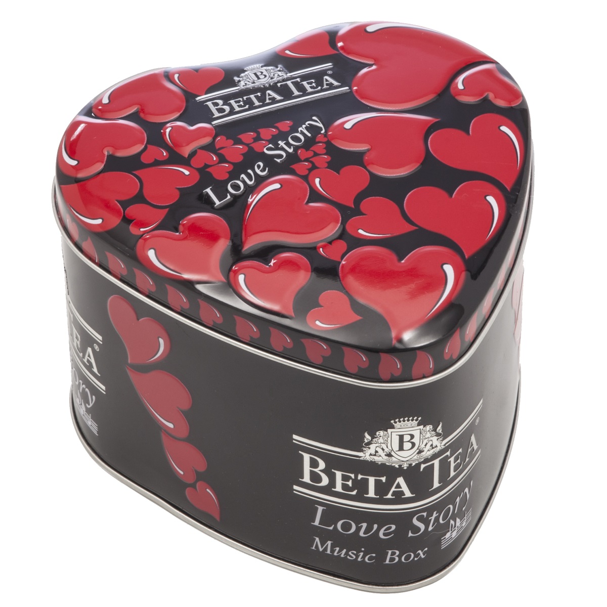 Beta Tea Любовная история черный чай, 100 г (музыкальная шкатулка)8690717006178 Beta Tea Любовная история черный чай, 100 г (музыкальная шкатулка)8690717006178Черный цейлонский байховый среднелистовой чай Beta Любовная история. Оригинальная упаковка чая в виде сердца с музыкальным механизмом станет идеальным подарком по любому поводу. Подарок от всего сердца - любовная история, сокрытая в музыкальной шкатулке с романтичной мелодией и огненно-красными символами страсти!
