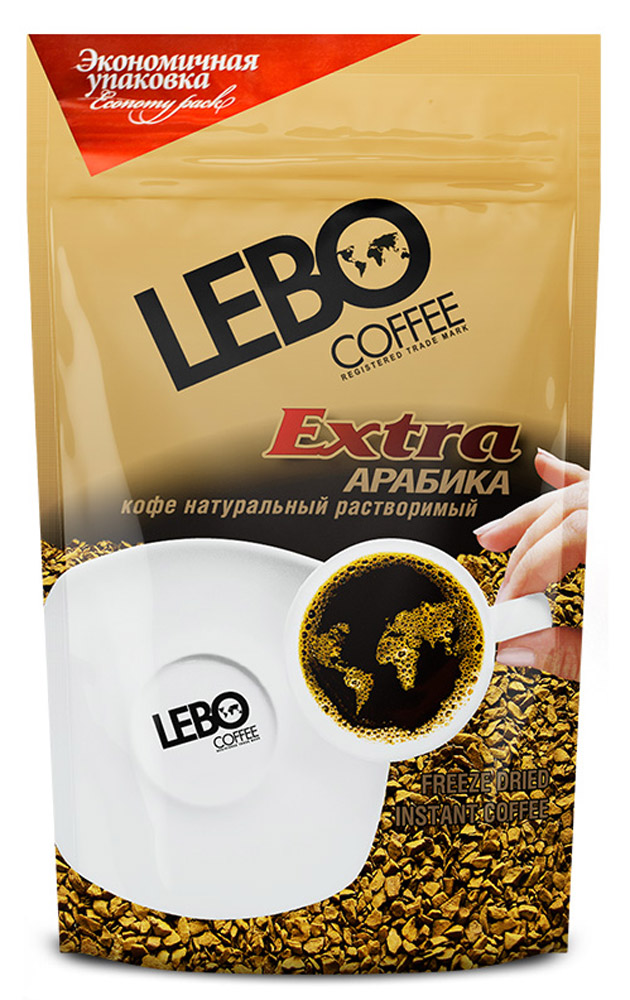 Lebo Extra кофе растворимый, 170 г4602076001149 Lebo Extra кофе растворимый, 170 г4602076001149Натуральный сублимированный растворимый кофе Lebo Extra приготовлен из отборных сортов кофе, выращенных на высокогорных плантациях Бразилии. Кофе с богатым ароматом и плотным вкусом. С самого первого глотка его бодрящий вкус и деликатный, богатый аромат покорит даже самого настоящего гурмана.