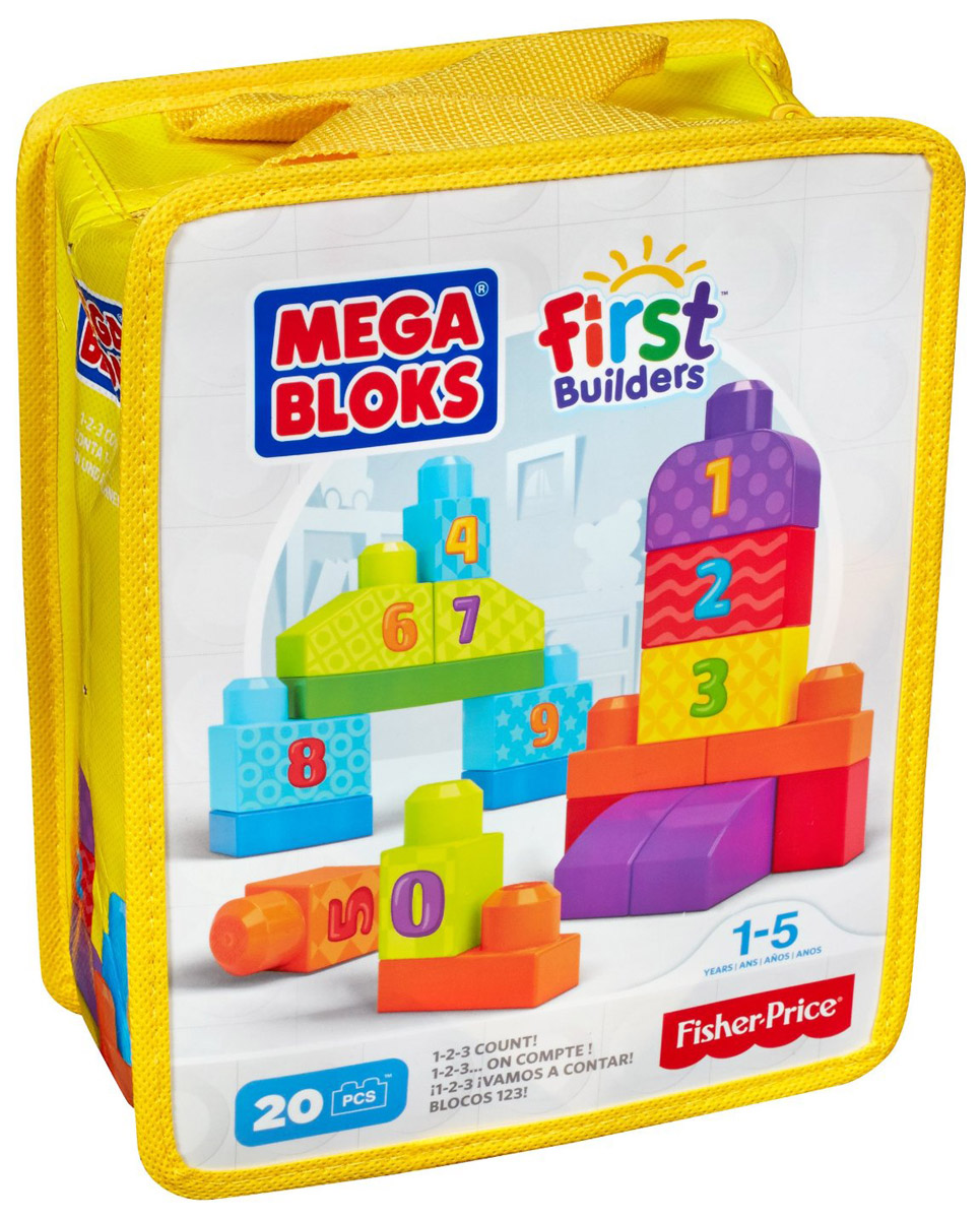 Mega Bloks First Builders Конструктор Учимся считатьCNH08_DLH85 Mega Bloks First Builders Конструктор Учимся считатьCNH08_DLH85Строить и изучать цифры очень весело с набором Учимся считать от Mega Bloks серии First Builders! Теперь ваш малыш может научиться считать до 10, начав строительство с 20 блоками, на которых нанесены цифры от 0 до 9. Используйте яркие блоки, чтобы строить высокие башни, ряды цифр, а также все, что только сможете вообразить. Стройте, перестраивайте и считайте до десяти! Размер элементов идеально подходит для маленьких ручек. Набор поставляется в удобной сумке. Совместим со всеми наборами First Builders.