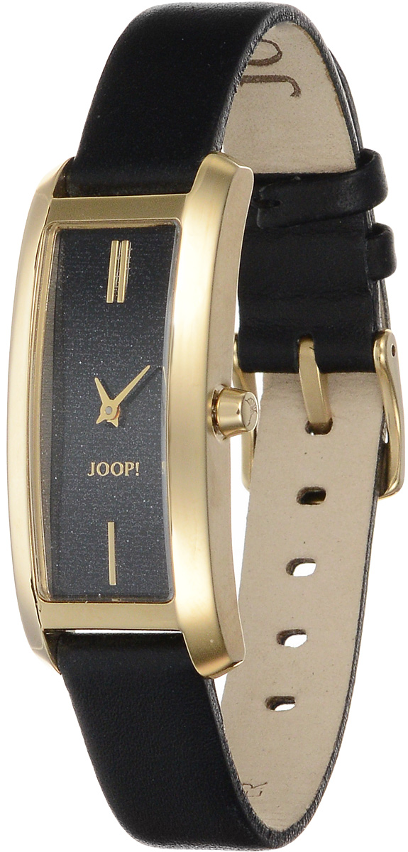Часы женские наручные JOOP!, цвет: золотистый, черный. JP101451002JP101451002 Часы женские наручные JOOP!, цвет: золотистый, черный. JP101451002JP101451002Элегантные наручные часы JOOP! изготовлены опытными специалистами из материалов самого высокого качества на базе новейших технологий. Они оснащены точным кварцевым механизмом. Корпус, выполненный из стали с IP-покрытием, защищен минеральным стеклом. Изделие дополнено ремешком из натуральной кожи. Ремень оснащен застежкой-пряжкой с возможностью регулировать длину изделия. Циферблат прямоугольной формы украшен перламутром, оснащен отметками, а также имеет две стрелки - часовую и минутную. Часы укомплектованы в фирменный футляр с названием бренда. Стильные часы подчеркнут изящество женской руки и отменное чувство стиля их обладательницы.