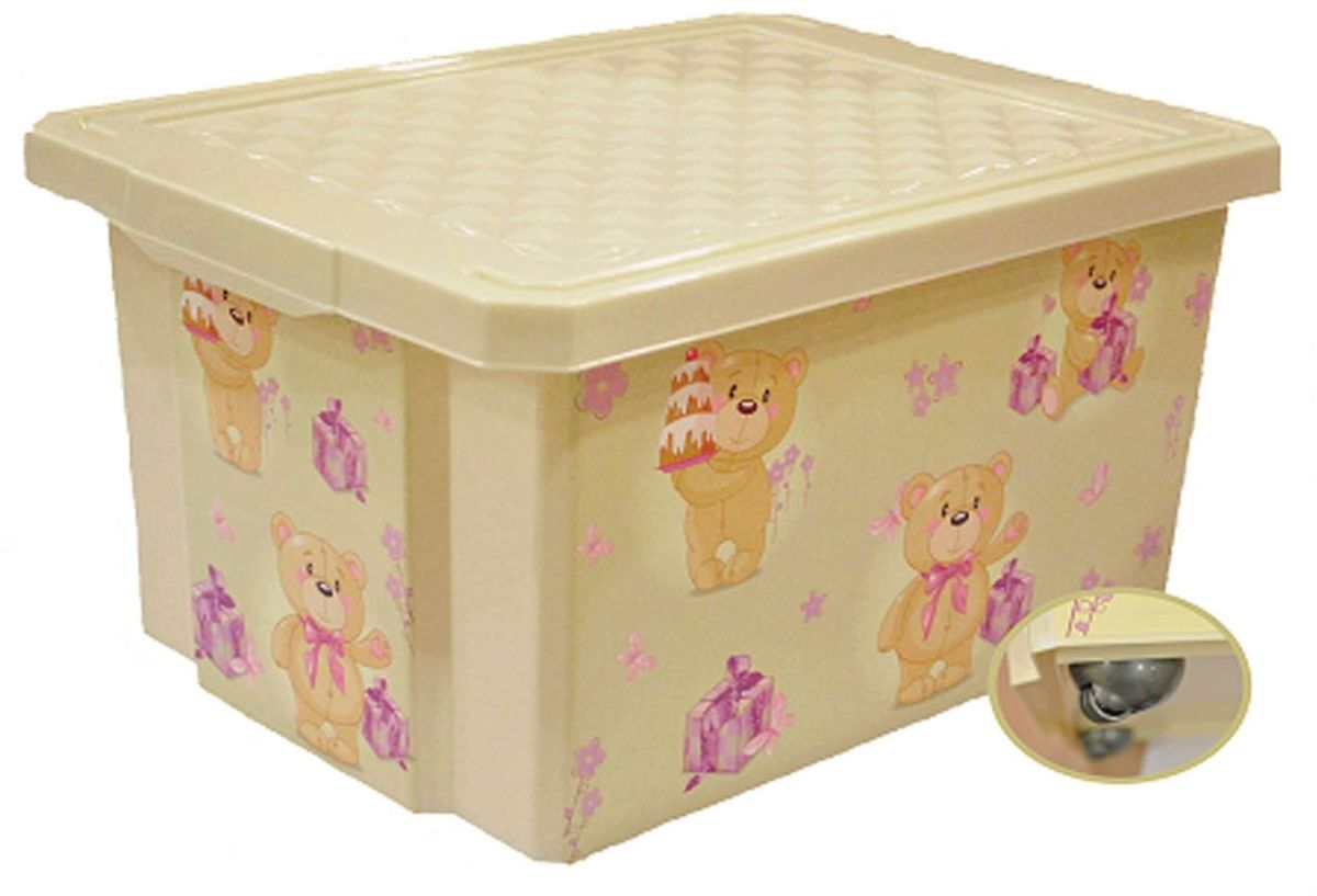 Little Angel Детский ящик для хранения игрушек X-BOX Bears 57 л цвет слоновая костьLA1025IR Little Angel Детский ящик для хранения игрушек X-BOX Bears 57 л цвет слоновая костьLA1025IRЛучшее решение для поддержания порядка в детской - это большой ящик на колесах. Все игрушки собраны в одном месте, ящик плотно закрывается крышкой, его всегда можно с легкостью переместить. Яркие декоры с любимыми героями наполнят детскую комнату радостью и помогут приучить малыша к порядку. Ящик декорирован с помощью технологии IML, которая придает ему не только привлекательный дизайн, но и дополнительную прочность и износоустойчивость. Декор ящика можно мыть без опасения испортить рисунок. Детский ящик для хранения игрушек имеет надежную крышку с привлекательной текстурой.