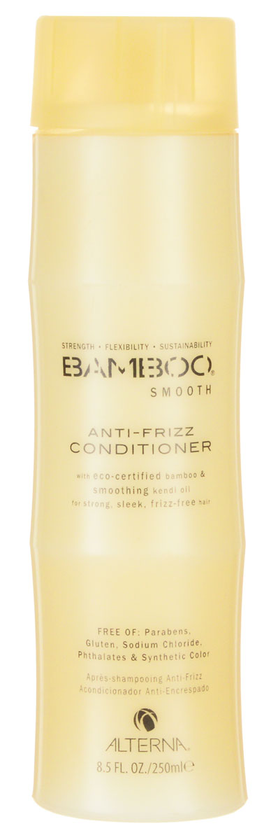 Alterna Полирующий кондиционер Bamboo Smooth Anti-Frizz Conditioner - 250 мл44110 Alterna Полирующий кондиционер Bamboo Smooth Anti-Frizz Conditioner - 250 мл44110Органические масла Kendi Oil питают и увлажняют волосы, делая их прочным и эластичным. Технология Color Hold позволит вашим окрашенным волосам дольше сохранять цвет, не вымывая его. Результат: Богатая питательная формула кондиционера глубоко проникает вглубь волос и заметно преобразует непослушные волосы, придавая им шелковую гладкость. Укрепляет фолликулу волос, благодаря чему волосы становятся сильными и здоровыми. Наполняет волосы глубоко увлажняющими элементами. Сохраняет яркость цвета окрашенных и натуральных волос. Смягчает секущиеся кончики волос. Устраняет эффект пушистости волос.