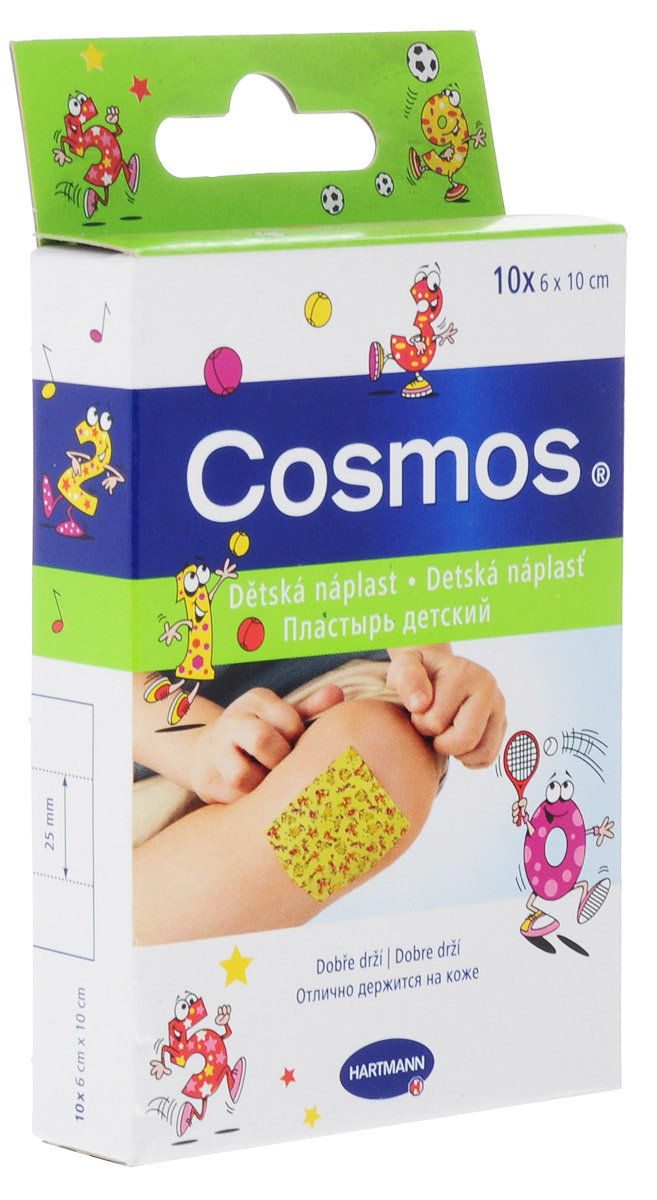 Paul Hartmann Пластырь детский с рисунком Cosmos 10 шт5356033_с рисунком Paul Hartmann Пластырь детский с рисунком Cosmos 10 шт5356033_с рисункомПластырь Paul Hartmann Cosmos с веселыми картинками разработан специально для детей. Пластырь изготовлен из эластичной пленки и оформлен забавными изображениями. Он развеселит малыша и надежно защитит ранку или ссадину от попадания грязи и бактерий. Пластырь устойчив к воде и обладает отличной воздухопроницаемостью. Внутренняя подушечка с высокими абсорбирующими свойствами надежно впитывает кровь. Жидкость поглощается и блокируется, поэтому рана остается сухой. Не приклеивается к ране, удаляется без боли и без остатков. В набор входят 10 пластырей.