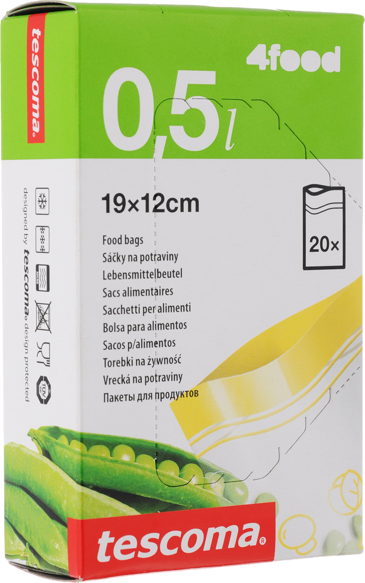 Пакеты для хранения продуктов Tescoma 4Food, 12 х 19 см, 20 шт897020 Пакеты для хранения продуктов Tescoma 4Food, 12 х 19 см, 20 шт897020Пакеты для хранения продуктов Tescoma 4Food, изготовленные из высококачественного прочного пластика, предназначены для хранения продуктов в холодильнике или морозильной камере, а также для использования в приоткрытом виде в микроволновой печи. Специальная застежка делает пакеты абсолютно герметичными, теперь вы сможете забыть о неприятном запахе в холодильнике, а все содержимое будет храниться гораздо дольше. На самих пакетах можно сделать надпись маркером, которая легко стирается влажной губкой. Пакеты для хранения продуктов Tescoma 4Food - удобный и практичный вид современной упаковки, предназначенный для хранения продуктов. Размер пакетов: 12 х 19 см.