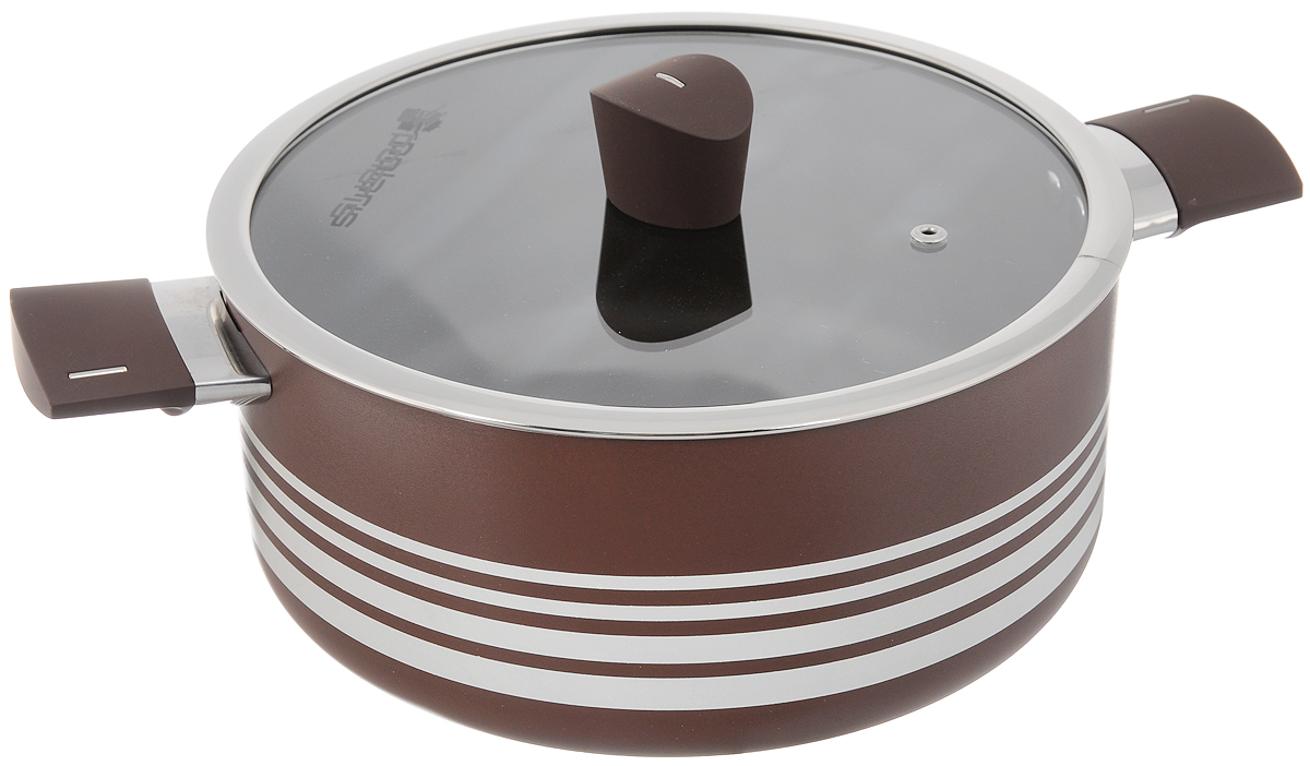 Кастрюля Polaris Allure с крышкой, с антипригарным покрытием, 5 л006981 Кастрюля Polaris Allure с крышкой, с антипригарным покрытием, 5 л006981Кастрюля Polaris Allure выполнена из литого алюминия и оснащена удобными бакелитовыми ручками с покрытием Soft Touch. Благодаря внутреннему износостойкому антипригарному покрытию пища не пригорает и не прилипает к стенкам. Готовить можно с минимальным количеством масла и жиров. Гладкая поверхность обеспечивает легкость ухода за посудой. Изделие оснащено крышкой из жаропрочного стекла с отверстием для выпуска пара. Посуда равномерно распределяет тепло и обладает высокой устойчивостью к деформации, легкая и практичная в эксплуатации. Подходит для использования на электрических, газовых и стеклокерамических плитах. Не подходит для индукционных плит и для духовых печей. Нельзя мыть в посудомоечной машине. Диаметр кастрюли: 24 см. Высота стенки: 10,5 см. Ширина (с учетом ручек): 36 см.