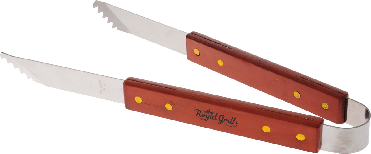 Щипцы для гриля RoyalGrill, длина 35 см80-009 Щипцы для гриля RoyalGrill, длина 35 см80-009Оригинальные щипцы RoyalGrill идеально подходят для переворачивания ваших блюд на гриле. Изделие изготовлено из стали и оснащено деревянными ручками, которые помогут уберечь ваши руки от жара и огня. Длина щипцов: 35 см.