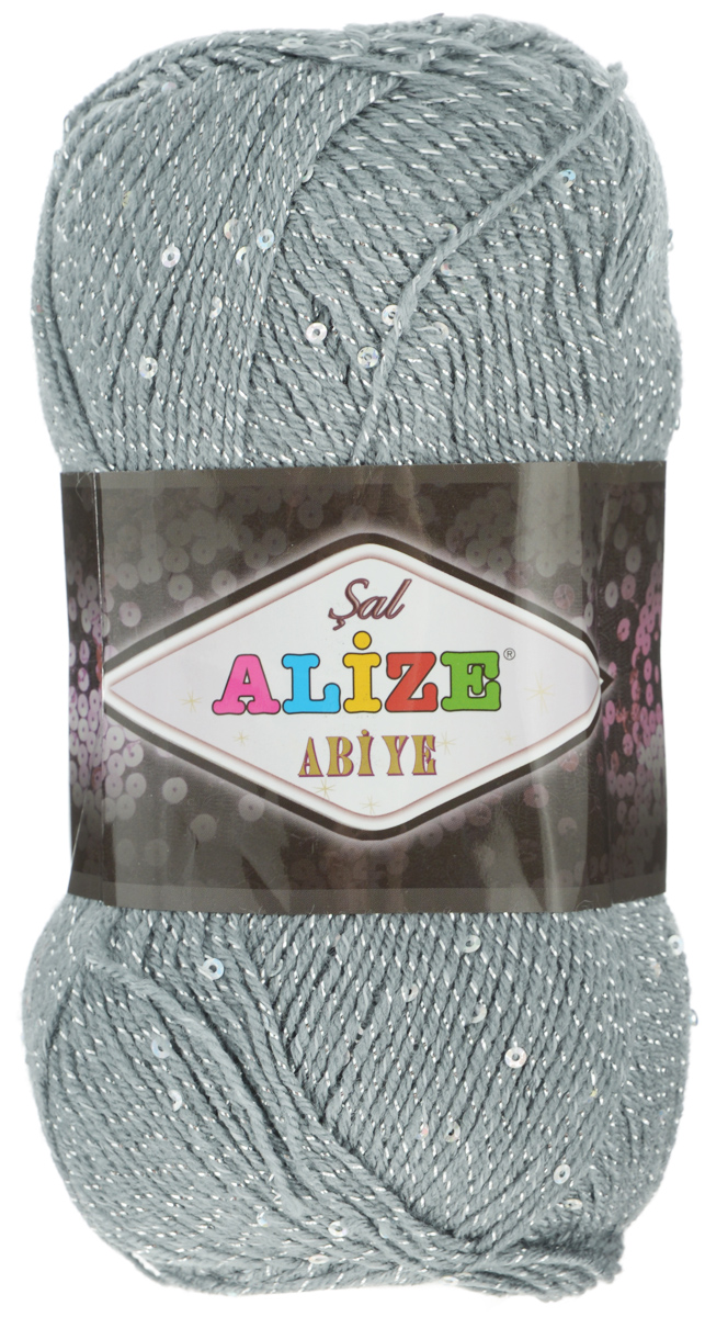 Пряжа для вязания Alize Sal Abiye, цвет: серый (87), 410 м, 100 г, 5 шт372113_87 Пряжа для вязания Alize Sal Abiye, цвет: серый (87), 410 м, 100 г, 5 шт372113_87Пряжа Alize Sal Abiye - это фантазийная акриловая пряжа с добавлением в тон нити пайеток и металлика. Такая нарядная пряжа подходит для вязания элегантных вечерних нарядов, сумочек, кошельков, украшений и прочего. Рекомендованный размер спиц: № 2-4 мм, Рекомендованный размер крючка: № 1-4 мм. Состав: 80% акрил, 10% полиэстер, 5% пайетки, 5% металлизированная нить.