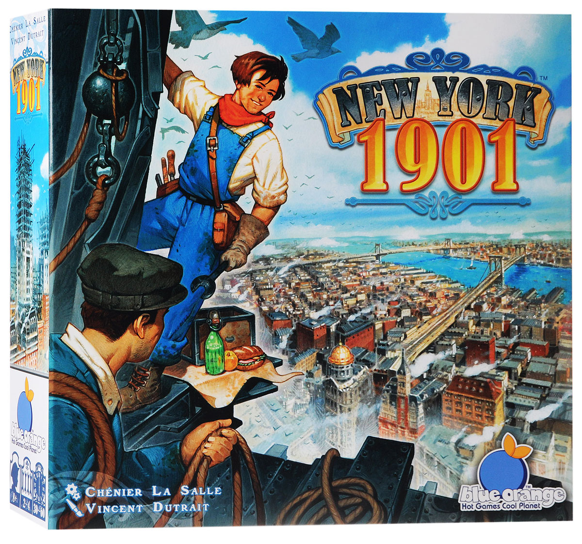 Blue Orange Настольная игра Нью-Йорк 1901232015 Blue Orange Настольная игра Нью-Йорк 1901232015Благодаря технологическому прогрессу небоскребы нового поколения стали достигать умопомрачительных высот. Строители этих стальных гигантов устремляют их все выше и выше в небесные дали в надежде удовлетворить свою жажду признания и славы. Вам предоставляется редкая возможность начать карьеру в сфере недвижимости: вступайте в ряды выдающихся застройщиков, благодаря которым и заработал свой статус величайший город мира - Нью-Йорк! Игровое поле настольной игры Blue Orange Нью-Йорк 1901 представляет собой карту Нижнего Манхэттена. Поле делится на цветные зоны - округа, каждый участок в игре принадлежит определенному округу. Прежде, чем приступить к возведению небоскреба, нужно приобрести на рынке землю под строительство (Карту Участка определенного цвета и размера) и разместить там своего Рабочего. В конце игры участники прибавят к своему счету очки за Бонусные Карты Улиц, так что борьба за ключевые участки земли предстоит нешуточная! В начале партии у...