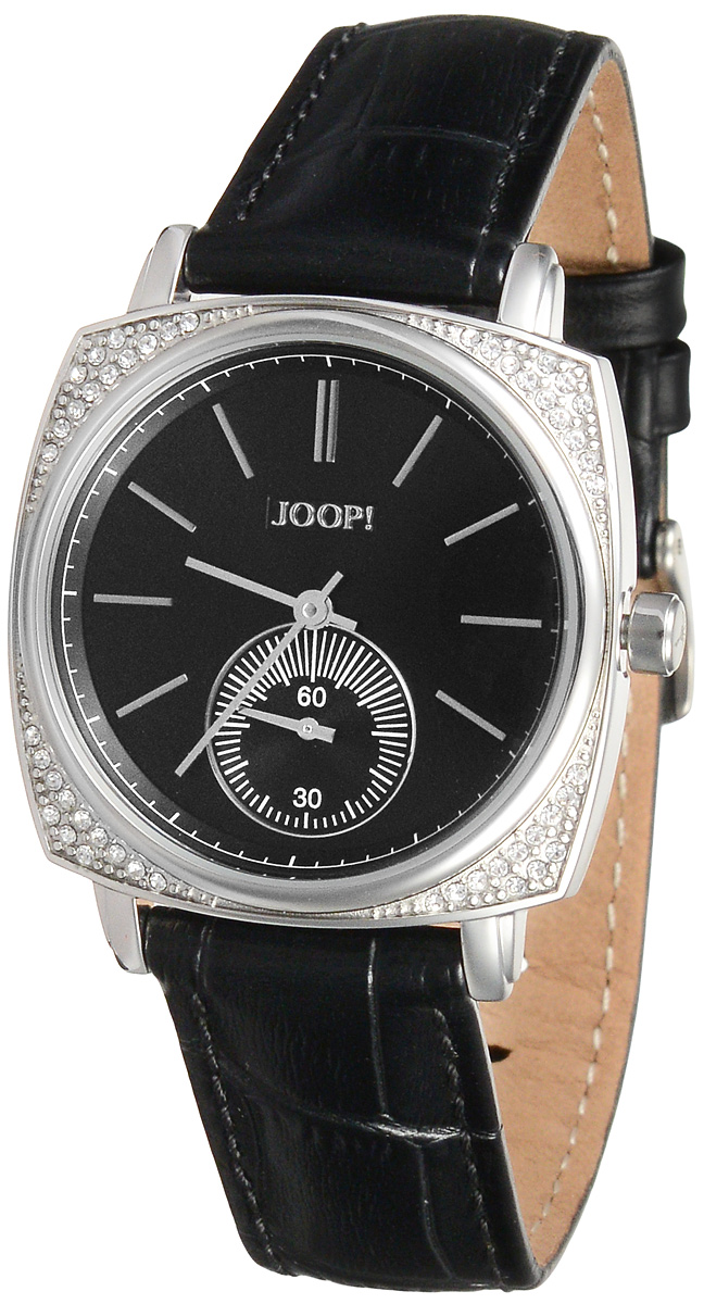 Часы женские наручные JOOP!, цвет: серебристый, черный. JP101201F06JP101201F06 Часы женские наручные JOOP!, цвет: серебристый, черный. JP101201F06JP101201F06Наручные часы JOOP! изготовлены из материалов самого высокого качества на базе новейших технологий. Часы оснащены точным кварцевым механизмом. Корпус, выполненный из нержавеющей стали, инкрустирован кристаллами и защищен минеральным стеклом. Изделие дополнено ремешком из натуральной лакированной кожи. Ремень оснащен застежкой-пряжкой с возможностью регулировать длину изделия. Циферблат круглой формы оснащен отметками, а также имеет две стрелки - часовую и минутную. Кроме того, часы оснащены дополнительным циферблатам с функцией секундомера. Изделие укомплектовано в фирменный футляр с названием бренда. Стильные часы подчеркнут изящество женской руки и отменное чувство стиля их обладательницы.