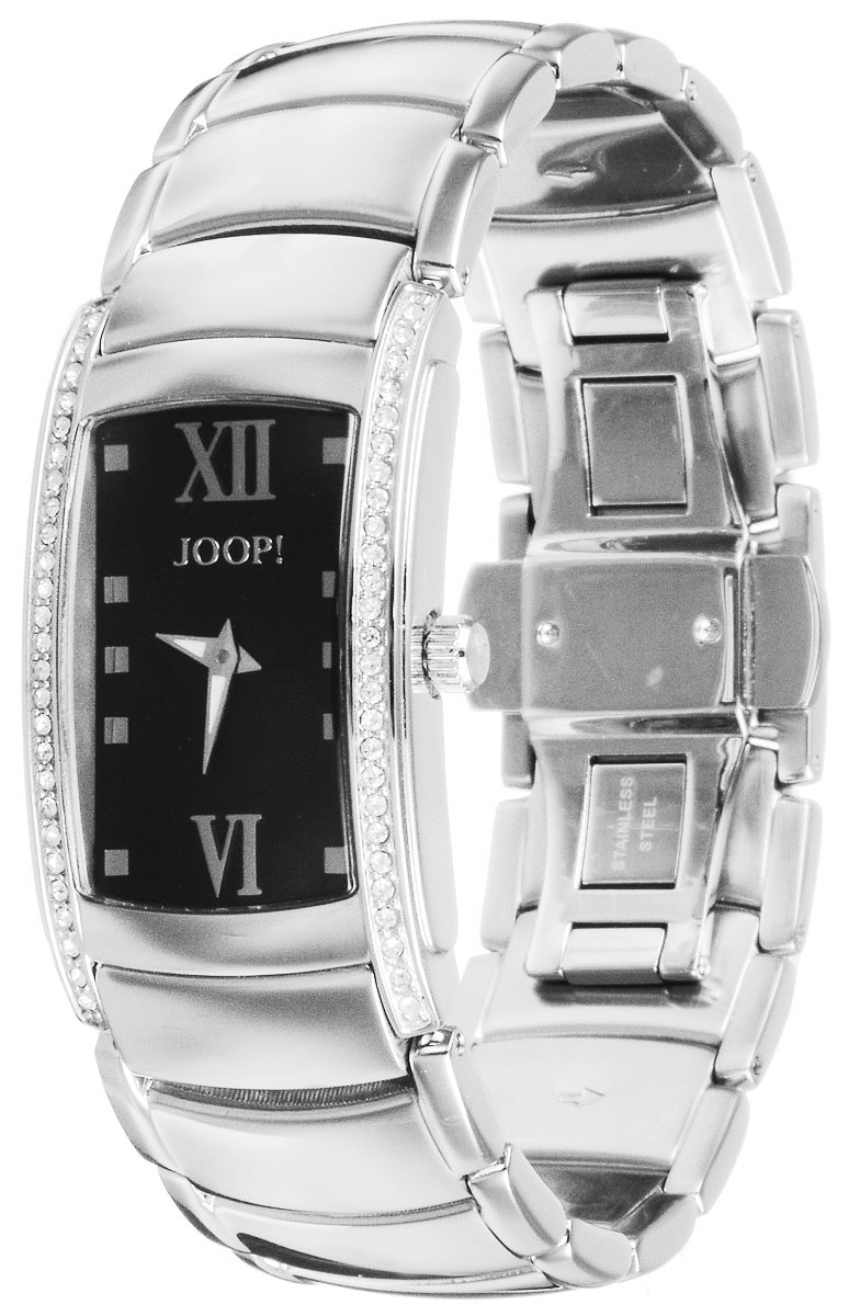 Часы женские наручные JOOP!, цвет: серебристый. JP101222F03JP101222F03 Часы женские наручные JOOP!, цвет: серебристый. JP101222F03JP101222F03Элегантные наручные часы JOOP! изготовлены опытными специалистами из материалов самого высокого качества на базе новейших технологий. Они оснащены точным кварцевым механизмом. Корпус, выполненный из нержавеющей стали, защищен минеральным стеклом и инкрустирован кристаллами. Циферблат прямоугольной формы оснащен римскими цифрами, отметками, а также имеет две люминесцентные стрелки - часовую и минутную. Браслет, изготовленный из нержавеющей стали, имеет застежку клипсу. Часы укомплектованы в фирменный футляр с названием бренда. Стильные часы подчеркнут изящество женской руки и отменное чувство стиля их обладательницы.