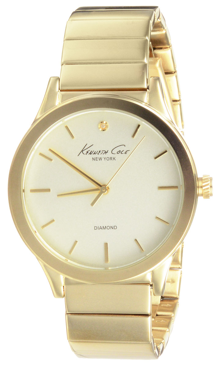 Часы женские наручные Kenneth Cole, цвет: золотистый. 1002594810025948 Часы женские наручные Kenneth Cole, цвет: золотистый. 1002594810025948Элегантные наручные часы Kenneth Cole произведены из материалов самого высокого качества на базе новейших технологий. Они оснащены кварцевым механизмом. Корпус выполнен из нержавеющей стали и защищен минеральным стеклом. Браслет из нержавеющей стали имеет застежку клипсу. Циферблат круглой формы оснащен отметками и украшен кристаллом. Изделие имеет три стрелки - часовую, минутную и секундную. Часы укомплектованы в фирменную коробку с названием бренда. Стильные часы подчеркнут изящество женской руки и отменное чувство стиля их обладательницы.