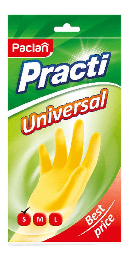 Пара резиновых перчаток Paclan Practi Universal. Размер S407133/407132 Пара резиновых перчаток Paclan Practi Universal. Размер S407133/407132Резиновые перчатки помогут вам справиться с проведением хозяйственных работ и защитят ваши руки от воздействия вредных химических веществ в составе чистящих средств.