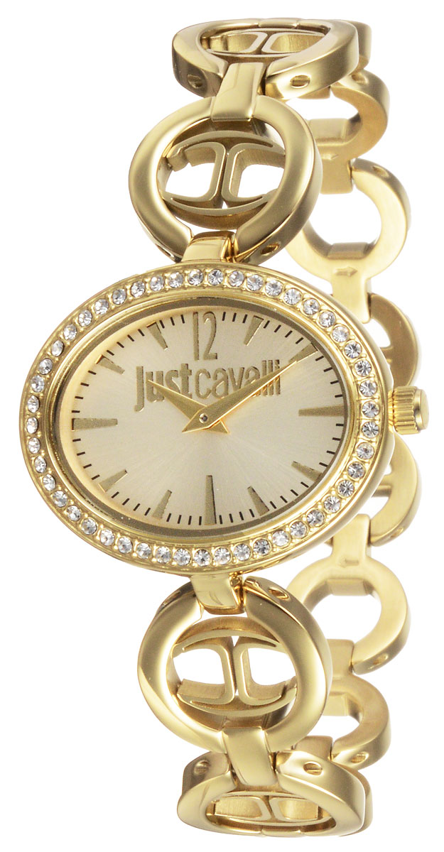 Часы женские наручные Just Cavalli, цвет: золотистый. R7253214504R7253214504 Часы женские наручные Just Cavalli, цвет: золотистый. R7253214504R7253214504Элегантные наручные часы Just Cavalli произведены опытными специалистами из материалов самого высокого качества на базе новейших технологий. Они оснащены точным кварцевым механизмом. Корпус, выполненный из нержавеющей стали, защищен минеральным стеклом и инкрустирован кристаллами. Циферблат овальной формы оснащен отметками, а также имеет две стрелки - часовую и минутную. Браслет из нержавеющей стали имеет складной замок. Часы укомплектованы в фирменный футляр с названием бренда. Стильные часы подчеркнут изящество женской руки и отменное чувство стиля их обладательницы.