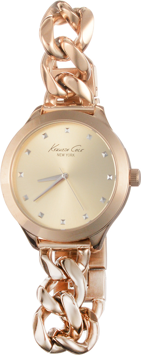 Часы женские наручные Kenneth Cole, цвет: бронзовый. 1002734710027347 Часы женские наручные Kenneth Cole, цвет: бронзовый. 1002734710027347Изящные наручные часы Kenneth Cole произведены опытными специалистами из материалов самого высокого качества на базе новейших технологий. Они оснащены точным кварцевым механизмом. Корпус выполнен из нержавеющей стали и защищен минеральным стеклом. Браслет из нержавеющей стали имеет складной замок. Циферблат круглой формы оснащен отметками, а также имеет три стрелки - часовую, минутную и секундную. Изделие укомплектовано в фирменную коробку с названием бренда. Стильные часы подчеркнут изящество женской руки и отменное чувство стиля их обладательницы.