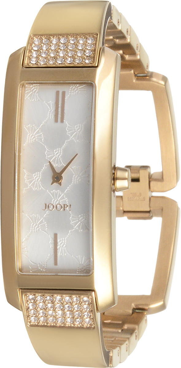 Часы женские наручные JOOP!, цвет: золотистый. JP100232003JP100232003 Часы женские наручные JOOP!, цвет: золотистый. JP100232003JP100232003Элегантные наручные часы JOOP! произведены опытными специалистами из материалов самого высокого качества на базе новейших технологий. Они оснащены точным кварцевым механизмом. Корпус, выполненный из нержавеющей стали, защищен минеральным стеклом. Циферблат прямоугольной формы украшен изящным принтом в виде цветочных узоров и оснащен отметками, а также имеет две стрелки - часовую и минутную. Браслет, изготовленный из нержавеющей стали, имеет складной замок и инкрустирован кристаллами. Часы укомплектованы в фирменный футляр с названием бренда. Стильные часы подчеркнут изящество женской руки и отменное чувство стиля их обладательницы.