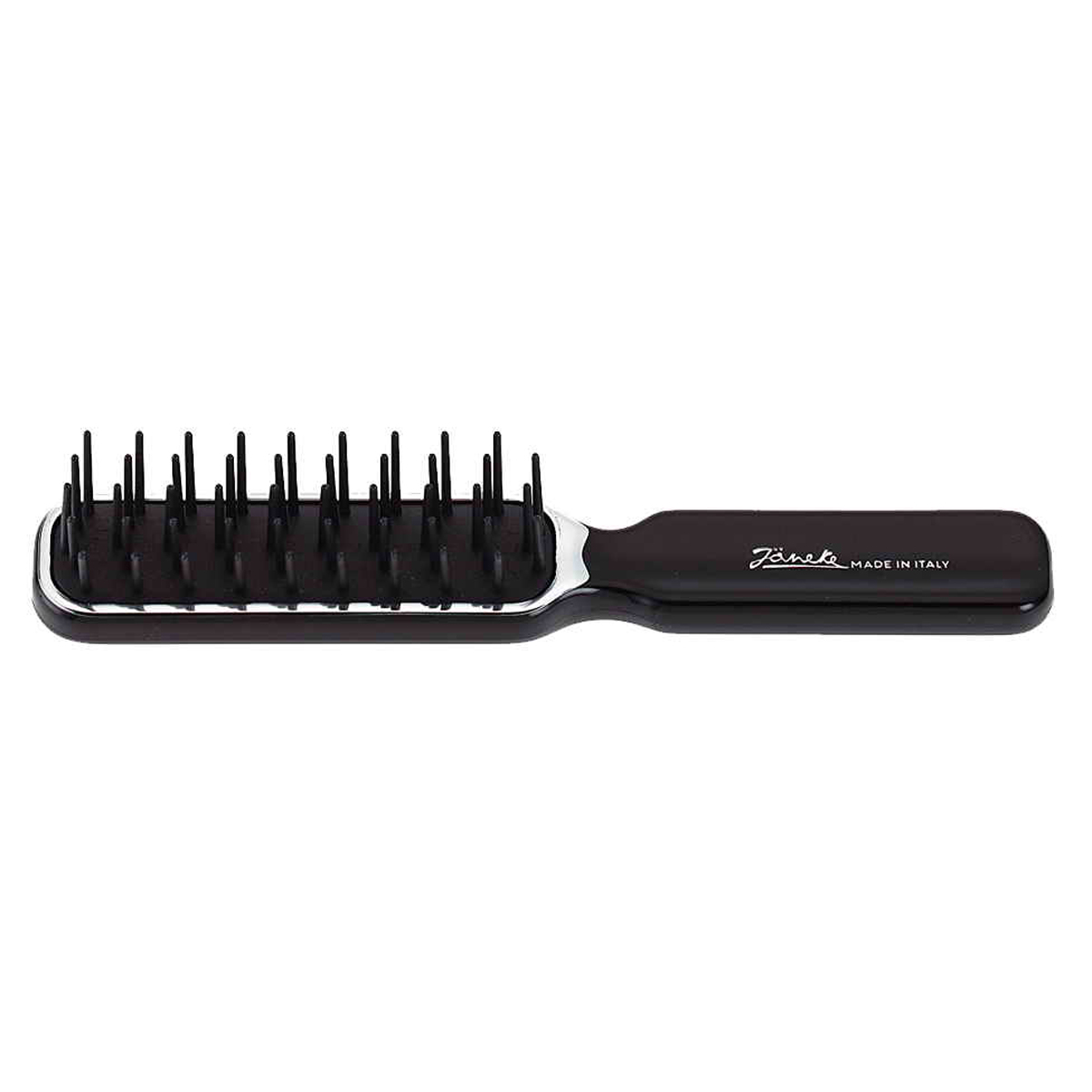 Janeke Щетка массажная, SP05 NER.555472 Janeke Щетка массажная, SP05 NER.555472Марка Janeke – мировой лидер по производству расчесок, щеток, маникюрных принадлежностей, зеркал и косметичек. Марка Janeke, основанная в 1830 году, вот уже почти 180 лет поддерживает непревзойденное качество своей продукции, сочетая новейшие технологии с традициями старых миланских мастеров. Все изделия на 80% производятся вручную, а инновационные технологии и современные материалы делают продукцию марки поистине уникальной. Стильный и эргономичный дизайн, яркие цветовые решения – все это приносит истинное удовольствие от использования аксессуаров Janeke. Пластиковая линия из высококачественного сырья, большое разнообразие моделей и цветов, кончик расчески специально закруглен, чтобы предотвратить разрыв волоса
