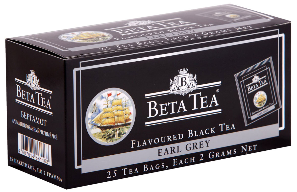 Beta Tea Earl Grey черный чай в пакетиках, 25 шт4607014861168 Beta Tea Earl Grey черный чай в пакетиках, 25 шт4607014861168Создатель этого чая - английский дипломат Чарльз Грей, который первым придумал его оригинальную рецептуру. Будучи в Китае, он смешал чай из районов Дарджелинг Кемун с бергамотом и получил новый неповторимый аромат. С тех пор этот напиток носит его имя и пользуется большой популярностью во всем мире.
