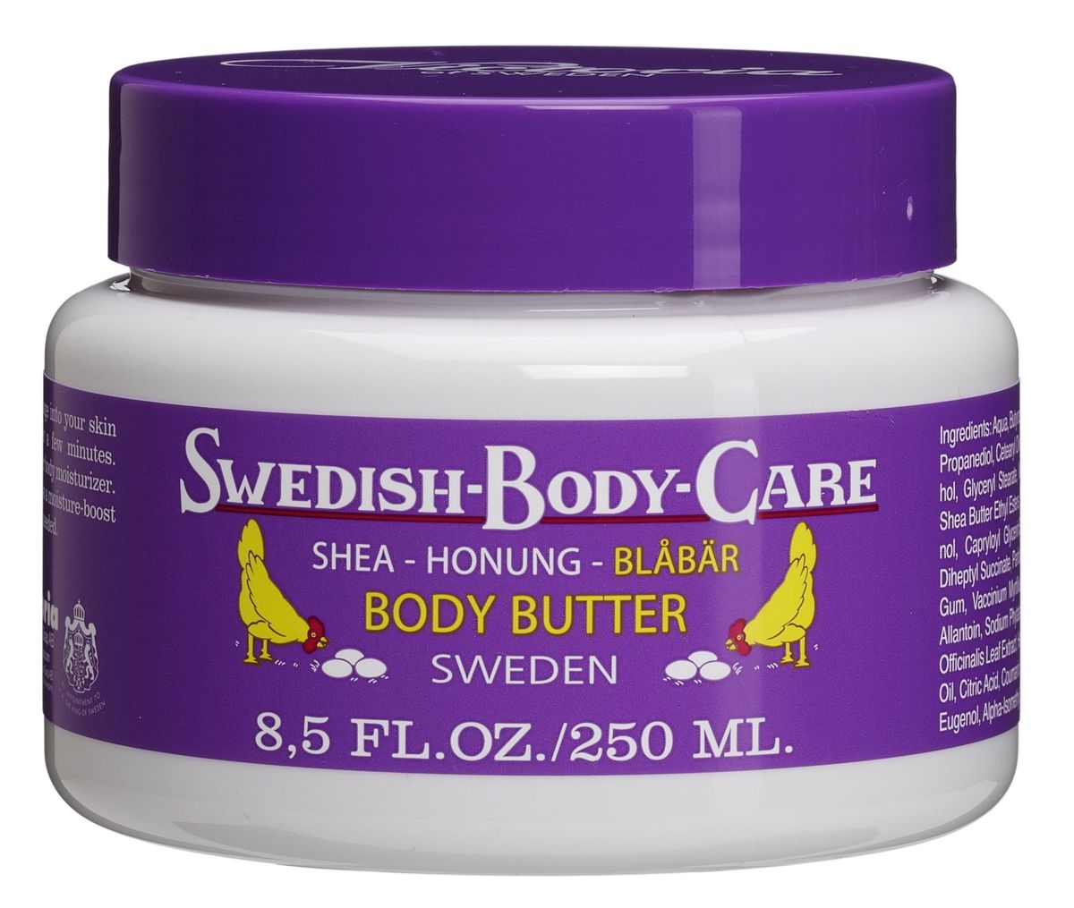 Victoria Soap Масло для тела с черникой Shea-Honung-Blabar, 250 мл241359 Victoria Soap Масло для тела с черникой Shea-Honung-Blabar, 250 мл241359Масло для тела Shea-Honung-Blabar обогащен маслом Ши, шведским медом и скандинавской черникой, богатой витаминами E, F и антиоксидантами. Идеально смягчает, увлажняет и устраняет сухость кожи. Масло для тела с лёгкой консистенцией, быстро впитывается, не оставляя ощущения жирной пленки. Подходит для всех типов кожи.