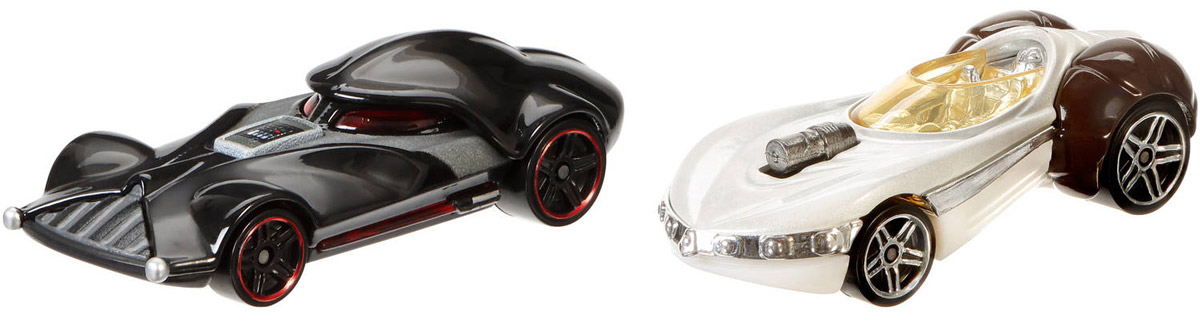 Hot Wheels Star Wars Набор машинок Darth Vader и Princess LeiaCGX02_CKL33_CKL33 Hot Wheels Star Wars Набор машинок Darth Vader и Princess LeiaCGX02_CKL33_CKL33Машинки Hot Wheels Darth Vader и Princess Leia непременно приведут в восторг вашего малыша. Игрушки изготовлены из высококачественного пластика с элементами из металла в стиле любимых персонажей легендарной саги Звездные воины. Колесики машинок вращаются. Ваш ребенок будет часами играть с этими машинками, придумывая различные истории. Порадуйте его таким замечательным подарком.