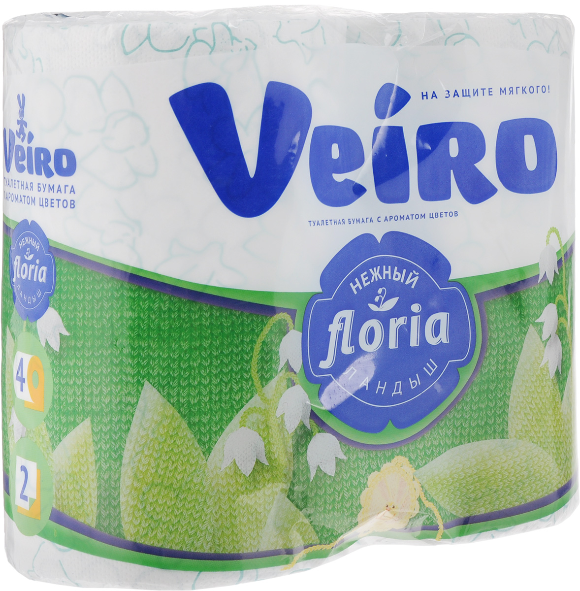 Туалетная бумага Veiro Floria. Нежный ландыш, двухслойная, ароматизированная, 4 рулона4С24А2 Туалетная бумага Veiro Floria. Нежный ландыш, двухслойная, ароматизированная, 4 рулона4С24А2Двухслойная туалетная бумага Veiro Floria. Нежный ландыш изготовлена по новейшей технологии из 100% ароматизированной целлюлозы, благодаря чему она имеет тонкий аромат, очень мягкая, нежная, но в тоже время прочная. Перфорация надежно скрепляет слои бумаги. Туалетная бумага Veiro Floria. Нежный ландыш сочетает в себе простоту и оригинальность. Состав: 100% ароматизированная целлюлоза. Количество слоев: 2. Размер листа: 12,5 х 9,1 см. Длина рулона: 21,9 м. Количество рулонов: 4 шт.