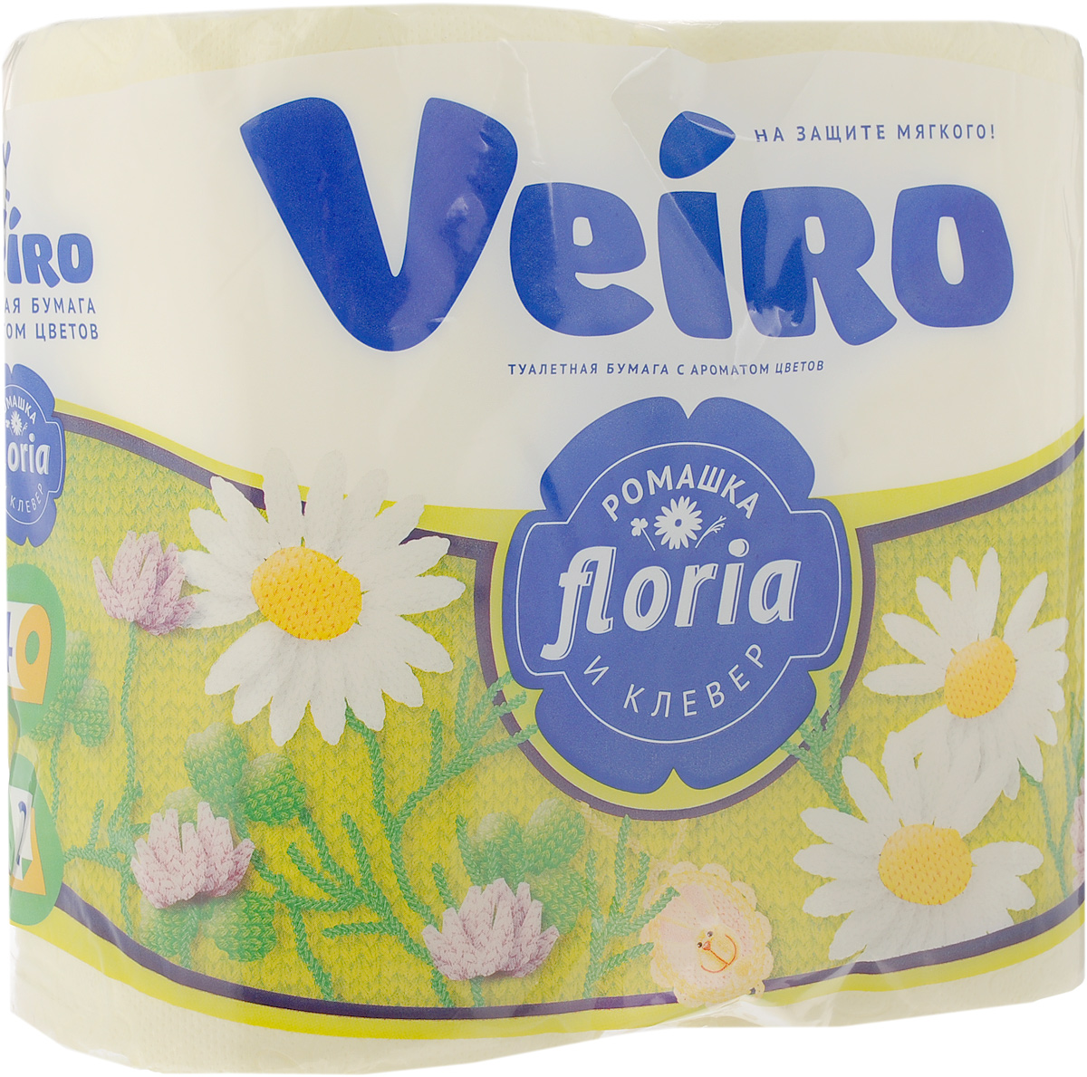 Туалетная бумага Veiro Floria. Ромашка, двухслойная, ароматизированная, 4 рулона4С24А5 Туалетная бумага Veiro Floria. Ромашка, двухслойная, ароматизированная, 4 рулона4С24А5Двухслойная туалетная бумага Veiro Floria. Ромашка изготовлена по новейшей технологии из 100% ароматизированной целлюлозы, благодаря чему она имеет тонкий аромат, очень мягкая, нежная, но в тоже время прочная. Перфорация надежно скрепляет слои бумаги. Туалетная бумага Veiro Floria. Ромашка сочетает в себе простоту и оригинальность. Состав: 100% ароматизированная целлюлоза. Количество слоев: 2. Размер листа: 12,5 х 9,1 см. Длина рулона: 21,9 м. Количество рулонов: 4 шт.