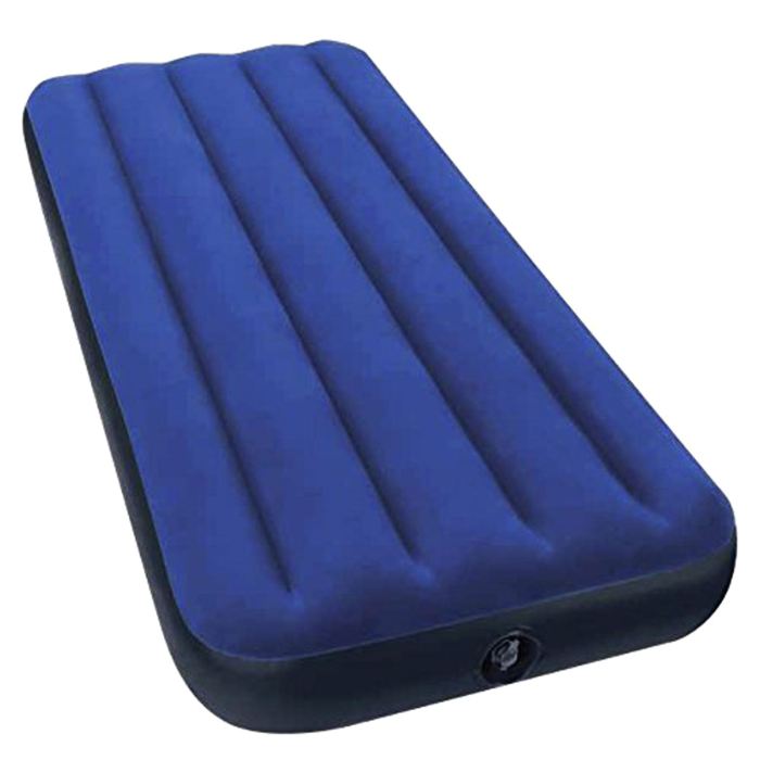 Матраc надувной Intex Classic Downy Jr. Twin 76х191х22 см, цвет: синий. 68950561624 Матраc надувной Intex Classic Downy Jr. Twin 76х191х22 см, цвет: синий. 68950561624Матраc надувной Classic Downy Jr. Twin имеет привлекательный темно-синий цвет. Особенность матраса - наилучшее соотношение цена-качество. При минимальной стоимости изделия Вы получаете комфортную дополнительную кровать для дома и прочный матрас для туризма. Флокированное (велюровое) покрытие не позволит скользить постельному белью. Внутреннее устройство матраса представляет собой оболочку с перегородками для плавного перетекания воздуха. Материал надувного матраса - прочный высококачественный и водонепроницаемый винил. Надувной матрас оснащен клапанами 2 в одном, позволяющими быстро спустить или накачать воздух, используя любой насос фирмы Intex. Матрас можно использовать как дома, так и в путешествиях. Насос в комплекте не предусмотрен. Матраc надувной Classic Downy Jr. Twin 76х191х22 см