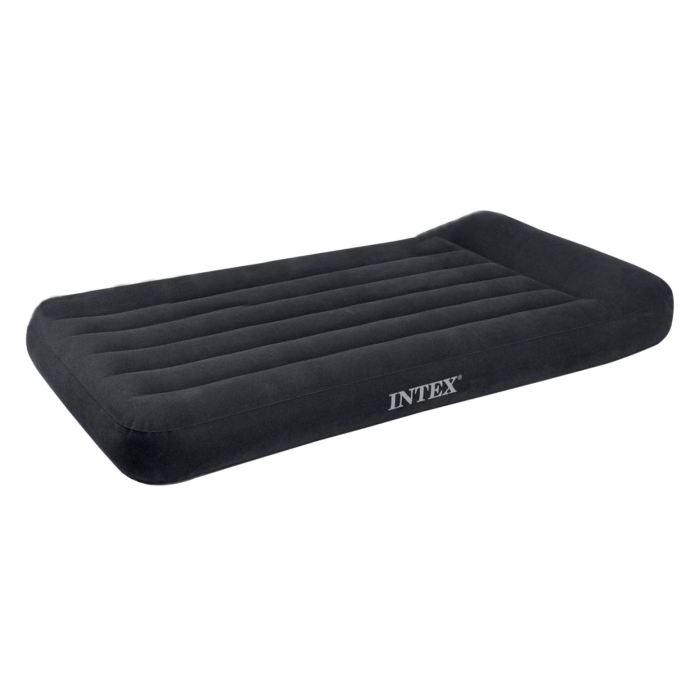 Кровать надувная Intex Pillow rest classic Twin 99х191х23см, цвет: черный. 66779885932 Кровать надувная Intex Pillow rest classic Twin 99х191х23см, цвет: черный. 66779885932Надувная кровать - отличная альтернатива стационарному спальному месту. Эта модель хороша тем, что можно обойтись без подушки, т. к. она оборудована удобным подголовником. Верхнее покрытие похоже на флок, очень приятное на ощупь. Кроме того, оно препятствует соскальзыванию простыни с кровати. Classic Queen прекрасно подойдет для комфортного сна двух человек. Кровать надувная Pillow rest classic Twin 99х191х23см,c встр.насос 220V подголов+сумка
