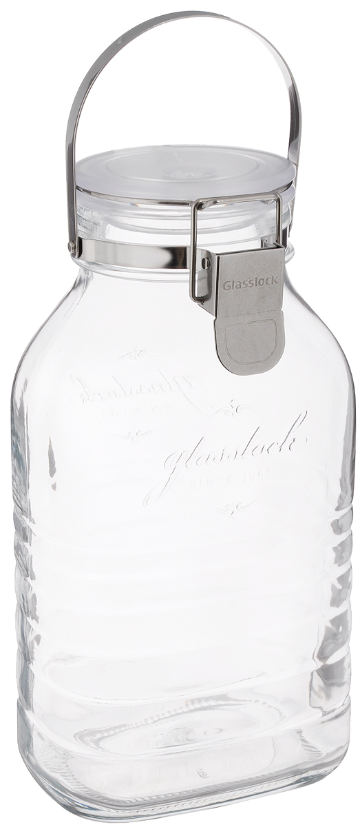 Банка Glasslock, цвет: прозрачный, белый, 2 лIP-635 Банка Glasslock, цвет: прозрачный, белый, 2 лIP-635Герметичная банка Glasslock изготовлена из прочного утолщенного стекла. Изделие оснащено металлической ручкой и герметичной крышкой, закрывающейся при помощи металлической клипсы. Благодаря этому продукты внутри банки дольше остаются свежими. Банка прекрасно подходит для хранения солений, ягод, варенья. Банка Glasslock станет незаменимым аксессуаром на любой кухне. Можно мыть в посудомоечной машине и хранить в холодильнике. Диаметр банки (по верхнему краю): 8 см. Размер основания: 12 х 8,5 см. Высота банки (с учетом крышки): 26 см.