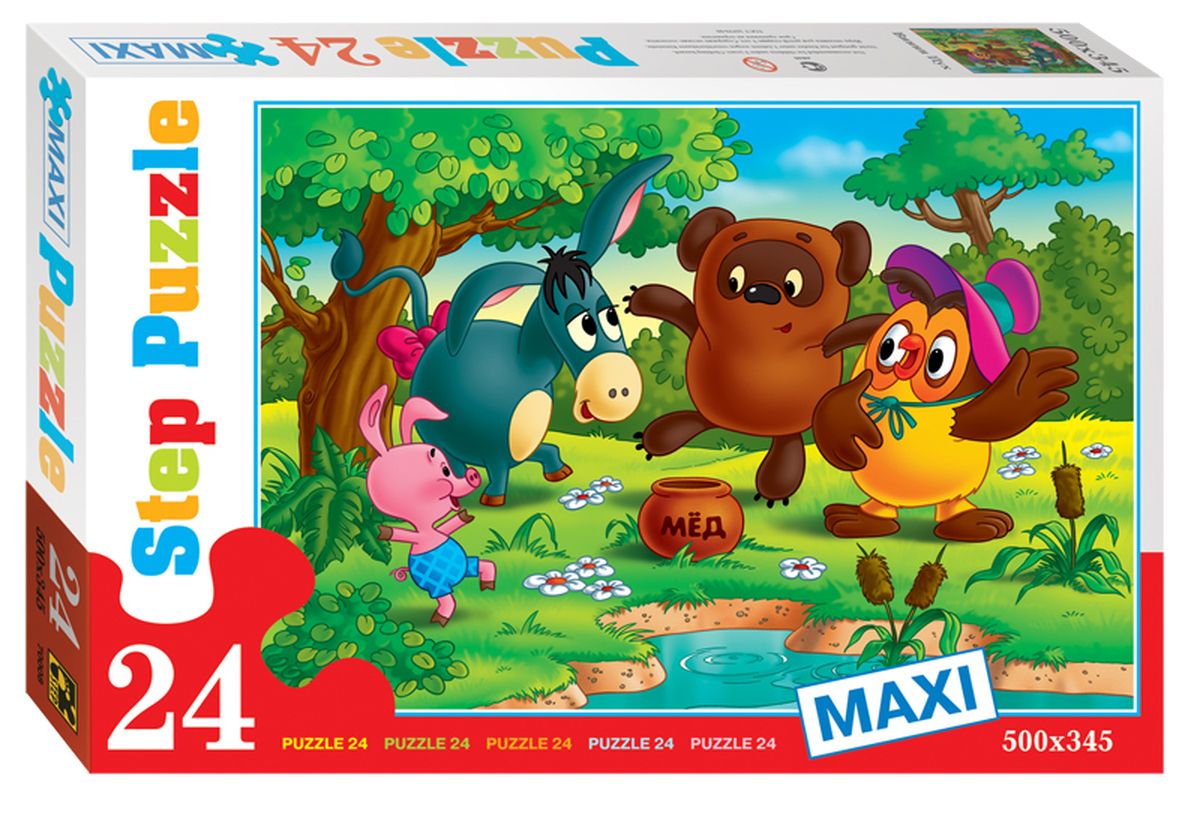 Step Puzzle Мозаика maxi Винни Пух70008 Step Puzzle Мозаика maxi Винни Пух70008Крупные пазлы отлично подходят для детей от 3х лет. Они удобные в манипулировании, эргономичны для детской руки, активно развивают мышление, внимание и память. Пазлы Компании Step Puzzle выполнены из высококачественного материала, не содержат токсичных материалов. Мы гарантируем высокое качество каждого пазла и точность подгонки.