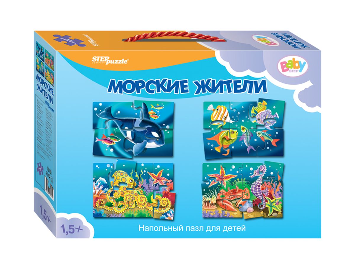Step Puzzle Напольный пазл Мозаика Морские жители70105 Step Puzzle Напольный пазл Мозаика Морские жители70105Напольный пазл-увлекательная и познавательная игра для малышей. Развивают координацию общих движений, сенсорные навыки, внимание и ассоциативное мышление.