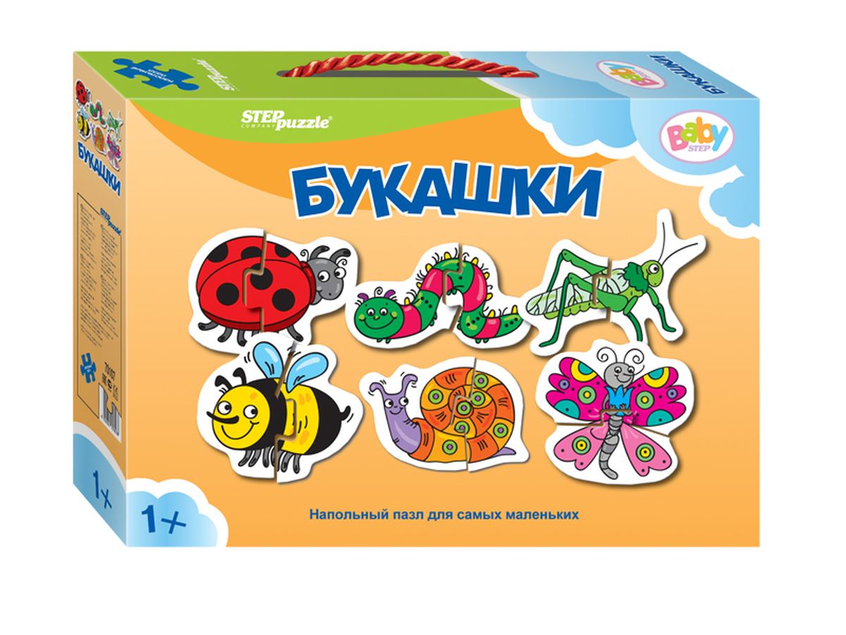Step Puzzle Напольный пазл Мозаика Букашки70107 Step Puzzle Напольный пазл Мозаика Букашки70107Напольный пазл-увлекательная и познавательная игра для малышей. Развивают координацию общих движений, сенсорные навыки, внимание и ассоциативное мышление.