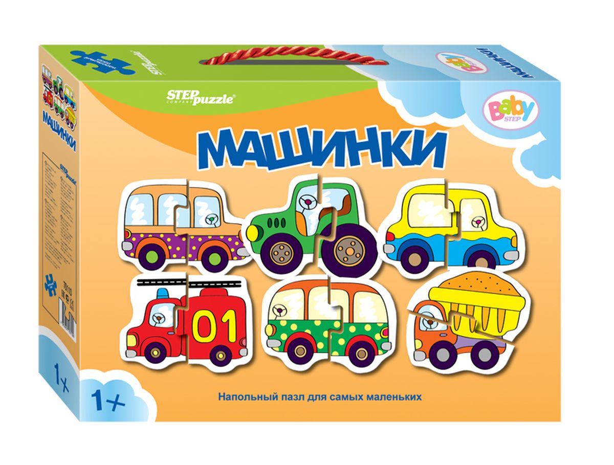 Step Puzzle Напольный пазл Мозаика Машинки70110 Step Puzzle Напольный пазл Мозаика Машинки70110Напольный пазл-увлекательная и познавательная игра для малышей. Развивают координацию общих движений, сенсорные навыки, внимание и ассоциативное мышление.