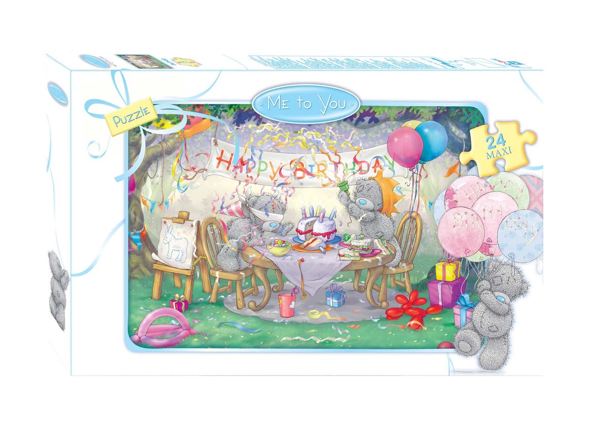 Step Puzzle Мозаика maxi Me to You90010 Step Puzzle Мозаика maxi Me to You90010Однажды маленькая девочка возле полуразрушенного дома нашла необычного плюшевого медвежонка. Его шерстка от зимних морозов стала серой, а нос посинел от холода. Девочка забрала себе мишку. Tatty Teddy стал ее самой любимой игрушкой. Теперь знаменитый серый мишка Tatty Teddy появился на наших пазлах. Соберите пазл и прикоснитесь к любимому серому медвежонку.