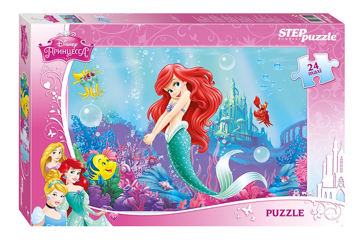 Step Puzzle Мозаика maxi Русалочка90021 Step Puzzle Мозаика maxi Русалочка90021Крупные пазлы отлично подходят для детей от 3х лет. Они удобные в манипулировании, эргономичны для детской руки, активно развивают мышление, внимание и память. Любимые герои мультфильма Disney Русалочка сделают первое знакомство с пазлом еще увлекательнее.