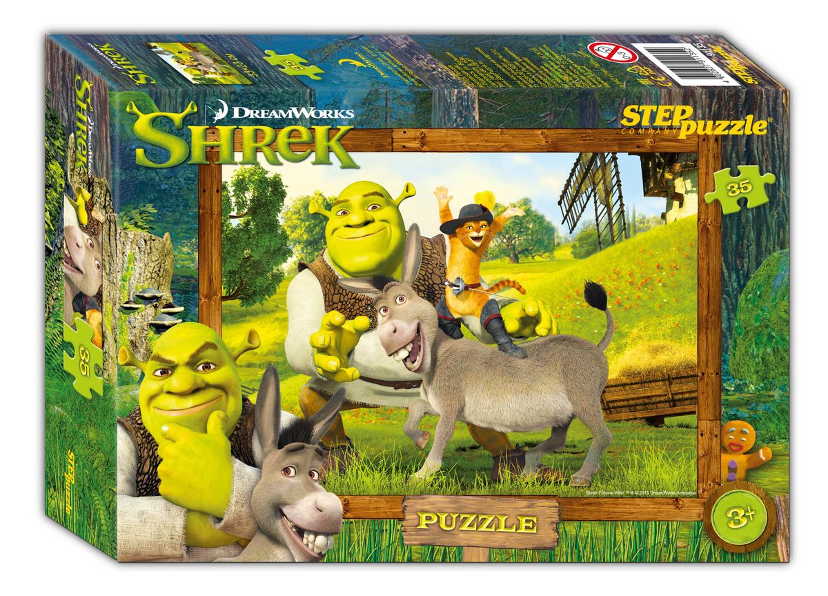 Step Puzzle Мозаика Shrek91135 Step Puzzle Мозаика Shrek91135В тридесятом королевстве, на болоте, жил был зеленый великан огр по прозвищу Шрек. Жил не тужил, но в один прекрасный день на его любимую топь пожаловала толпа сказочных героев, согнанных туда, противным лордом Фаркуадом… Соберите пазл и погрузитесь в сказочный мир историй о Шреке.