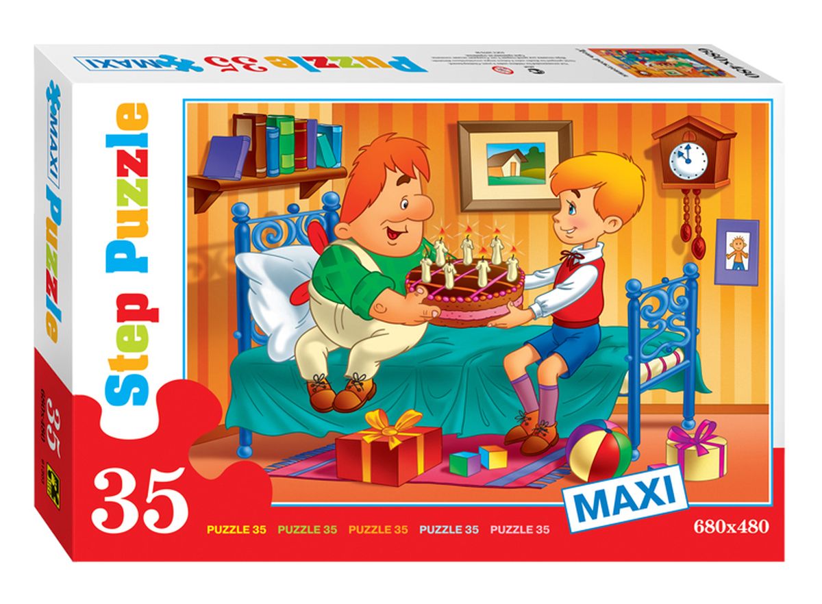 Step Puzzle Мозаика MAXI День рождения91303 Step Puzzle Мозаика MAXI День рождения91303Крупные пазлы отлично подходят для детей от 3х лет. Они удобные в манипулировании, эргономичны для детской руки, активно развивают мышление, внимание и память. Пазлы Компании Step Puzzle выполнены из высококачественного материала, не содержат токсичных материалов. Мы гарантируем высокое качество каждого пазла и точность подгонки.