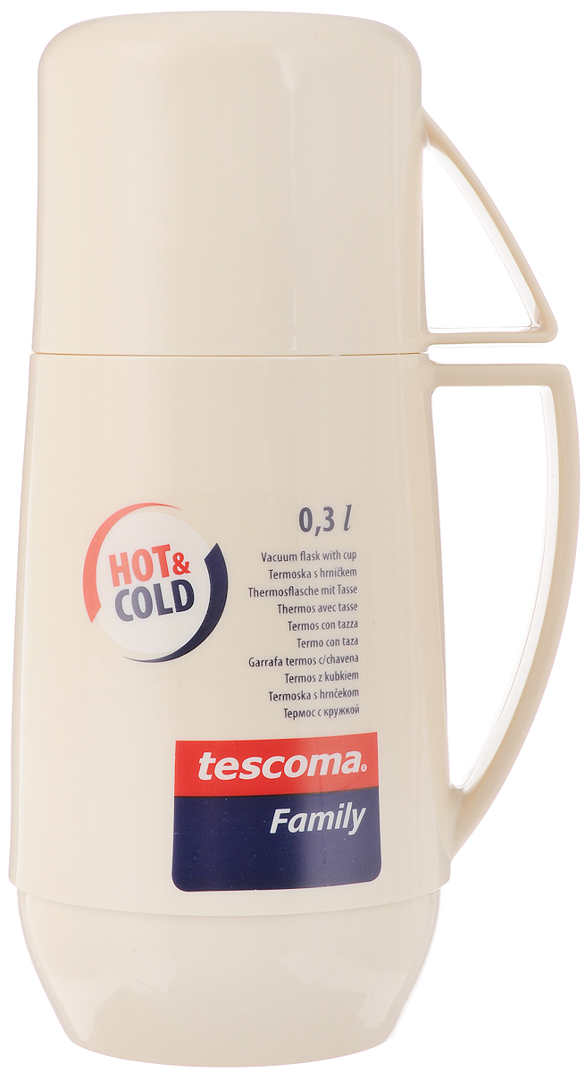 Термос Tescoma Family, с кружкой, цвет: бежевый, 0,3 л310512_бежевый Термос Tescoma Family, с кружкой, цвет: бежевый, 0,3 л310512_бежевыйТермос Tescoma Family предназначен для хранения и переноски теплых и холодных напитков. Термос изготовлен из прочной пластмассы и снабжен стеклянной изоляционной колбой. Термос имеет удобную ручку и завинчивающуюся крышку, которая может выполнять функцию кружки с ручкой. Высота термоса: 21 см.