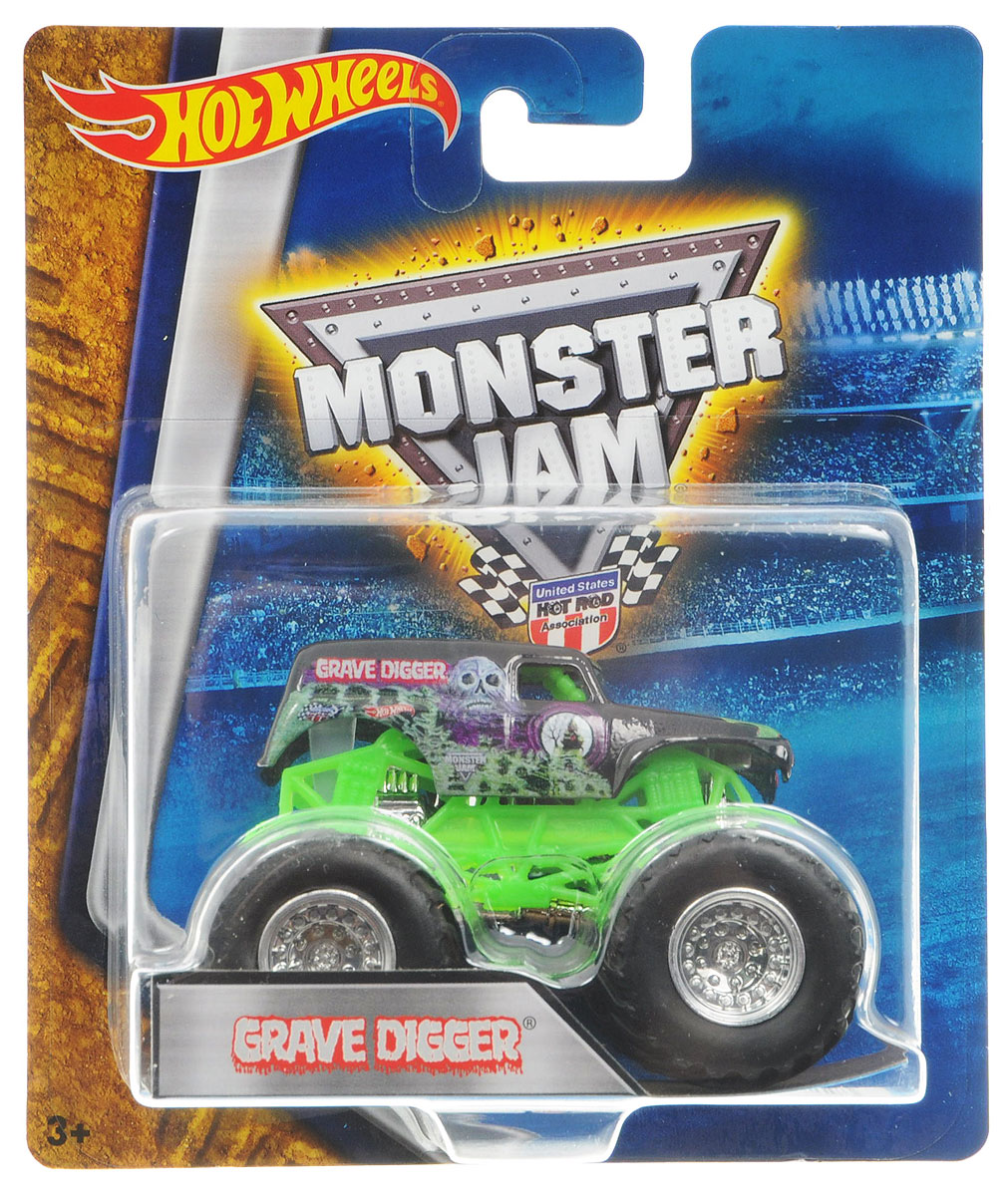 Hot Wheels Monster Jam Машинка Grave Digger цвет зеленыйBHP37_DRR57 Hot Wheels Monster Jam Машинка Grave Digger цвет зеленыйBHP37_DRR57Машинка Hot Wheels Monster Jam. Grave Digger - это знаменитая модель легендарного автомобиля с большими колесами в масштабе 1:64. Литой корпус, сверкающая кабина, внушительный вид. Внедорожник с неповторимым тюнингом оценят как дети, так и взрослые! Детали игрушки выполнены из высококачественных материалов и абсолютно безопасны для детей. Порадуйте своего малыша таким замечательным подарком!