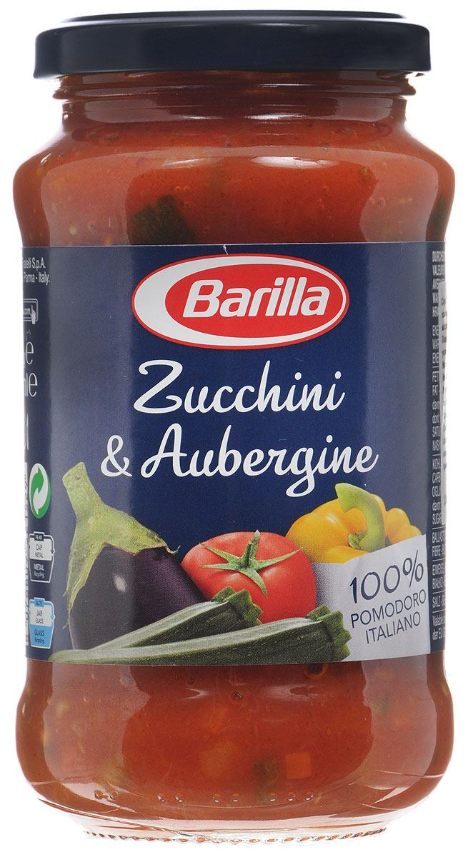 Barilla Sugo Zucchini & Aubergine соус с цуккини и баклажанами, 400 г8076809521529 Barilla Sugo Zucchini & Aubergine соус с цуккини и баклажанами, 400 г8076809521529Густой соус Barilla Zucchini & Aubergine из сладкого перца, баклажан, цуккини, слегка обжаренных вместе с легким соффритто из моркови, сельдерея и лука, и помидор вобрал в себя все оттенки вкуса свежих овощей. Приготовленный согласно традиции без консервантов этот соус поможет вам создать простое и в то же время изысканное блюдо. Чтобы максимально полно прочувствовать яркий солнечный вкус соуса Цуккини и баклажаны, предлагаем вам попробовать его вместе с Пипе Ригате. Их причудливая форма прекрасно раскроет все вкусовые нюансы этого соуса. Можно сразу можно соединить его вместе с отваренной до состояния аль денте пастой, либо, чтобы подчеркнуть вкус и аромат овощей, разогрейте соус на медленном огне или в микроволновой печи.