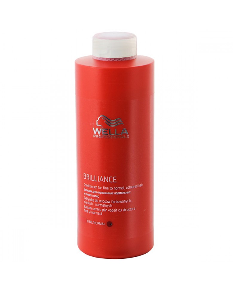 Wella Бальзам Brilliance Line для окрашенных нормальных и тонких волос, 1000 мл117719 Wella Бальзам Brilliance Line для окрашенных нормальных и тонких волос, 1000 мл117719Для смягчения и увлажнения волос используйте Бальзам для окрашенных нормальных и тонких волос. Благодаря ухаживающей формуле, оказывается комплексное воздействие на волосы и кожу головы, активно поддерживается блеск и сияние цвета. Кроме того, используя средство для окрашенных волос, вы сделаете каждый волос более мягким и гладким, обеспечите антистатический эффект. Как результат, волосы становятся упругими и сильными, послушными, мягкими и шелковистыми. Теперь они надежно защищены от негативных внешних факторов. В составе имеются витамин E, катионоактивный полимер, бриллиантовая пыльца, глиоксиловая кислота, экстракт орхидеи, пантенол.