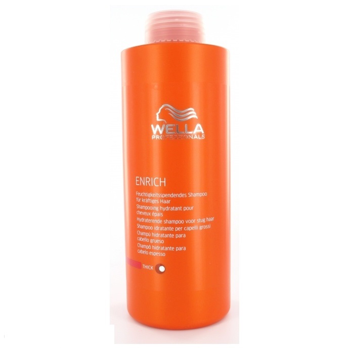 Wella Питательный шампунь Enrich Line для увлажнения жестких волос, 1000 мл118037 Wella Питательный шампунь Enrich Line для увлажнения жестких волос, 1000 мл118037Для увлажнения жестких волос отлично подходит питательный шампунь от Wella. Он, обладая превосходными очищающими свойствами, интенсивно увлажняет волосы, питает их. Средство наполняет волосы силой, делает их здоровыми, упругими. Благодаря использованию этого шампуня, волосы насыщаются питательными элементами, витаминами. Кроме того, препарат обеспечивает вашим локонам надежную защиту от негативного влияния внешней среды. Как результат, даже волосы становятся блестящими и мягкими. В состав средства входят глиоксиловая кислота, эксклюзивная салонная формула, витамин Е, экстракт шелка и пантенол.
