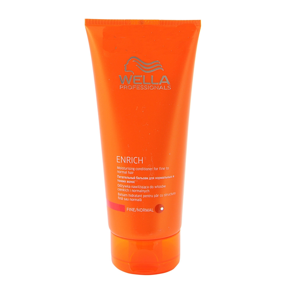 Wella Питательный бальзам Enrich Line для объема нормальных и тонких волос, 200 мл121921 Wella Питательный бальзам Enrich Line для объема нормальных и тонких волос, 200 мл121921Питательный бальзам для объема от Wella предназначен для тонких и нормальных волос. Данное средство обеспечивает комплексный уход за волосами: придает блеск, увлажняет, улучшает расчесываемость, оказывает антистатическое действие. Бальзам имеет нежную, легкую текстуру, он хорошо распределяется по всей длине волос. В основе препарата лежит уникальная формула: в состав входят компоненты, которые оказывают должный уход окрашенным волосам. В результате цвет со временем не тускнеет, а ваши локоны всегда остаются шелковистыми, послушными и объемными. Волосы легко укладываются и расчесываются.