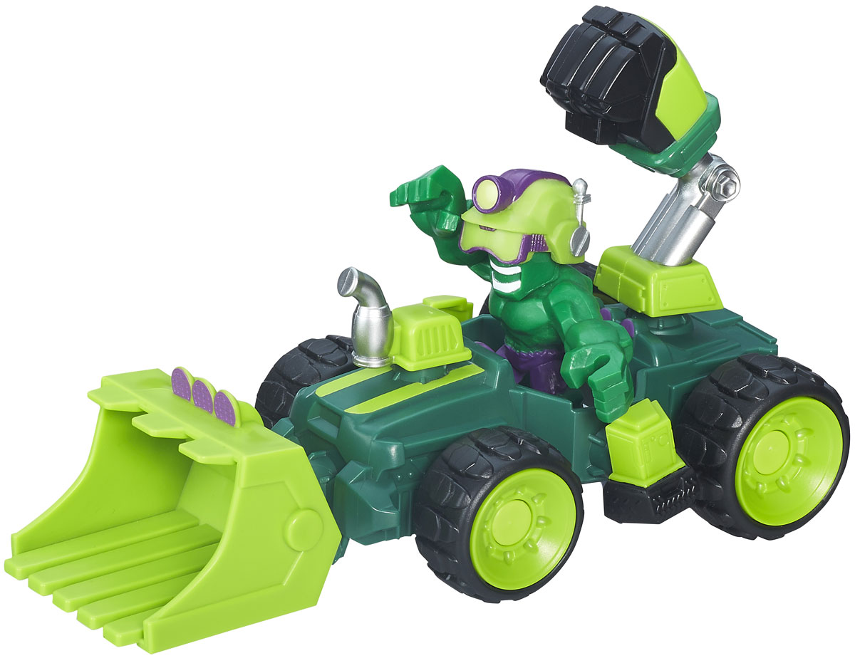 Heromashers Набор фигурок Hulk Smash-DozerB6433EU4_6685_зеленый Heromashers Набор фигурок Hulk Smash-DozerB6433EU4_6685_зеленыйНабор фигурок Heromashers Hulk Smash-Dozer станет отличным подарком для фанатов Халка! В набор входит фигурка Халка, шлем, а также автомобиль Smash-Dozer, оборудованный гигантским механическим кулаком и ковшом. Руки фигурки взаимозаменяемы с фигурками других супергероев этой серии игрушек. Соберите всю коллекцию фигурок Heromashers и устройте грандиозную битву!