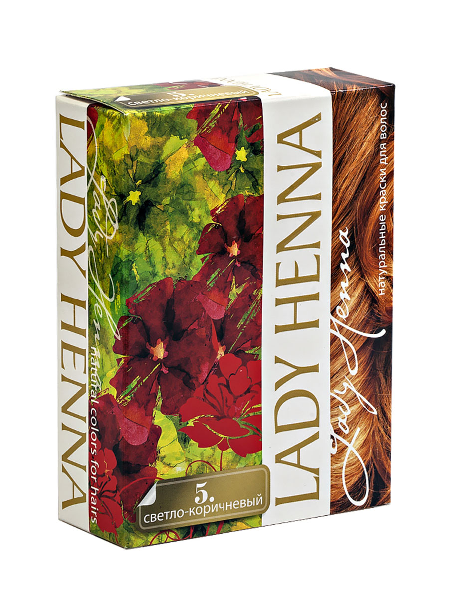 Lady Henna Краска для волос на основе хны Светло-коричневый, 6 х 10 г8904003500432 Lady Henna Краска для волос на основе хны Светло-коричневый, 6 х 10 г8904003500432Эффективная композиция лучшей в мире индийской хны из провинции Раджастан и растительных экстрактов, создающих широкую и устойчивую цветовую гамму. Придает волосам яркий насыщенный светло- коричневый цвет, дополнительный объем и здоровый вид. Закрашивает седину при степени более 30%, не высушивает волосы и не нарушает структуры волос.