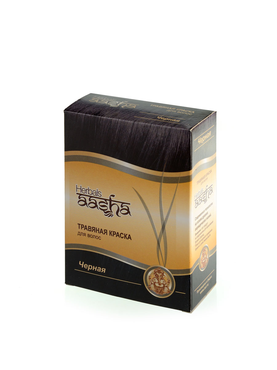 Aasha Herbals Травяная краска для волос Черный, 6 х 10 г841028002023 Aasha Herbals Травяная краска для волос Черный, 6 х 10 г841028002023Композиция индийской хны и растительных экстрактов окрашивает волосы в насыщенный черный цвет, делает волсоы мягкими и послушными, придает им дополнительный объем и здоровый вид. Закрашивает седину при степени до 30%.