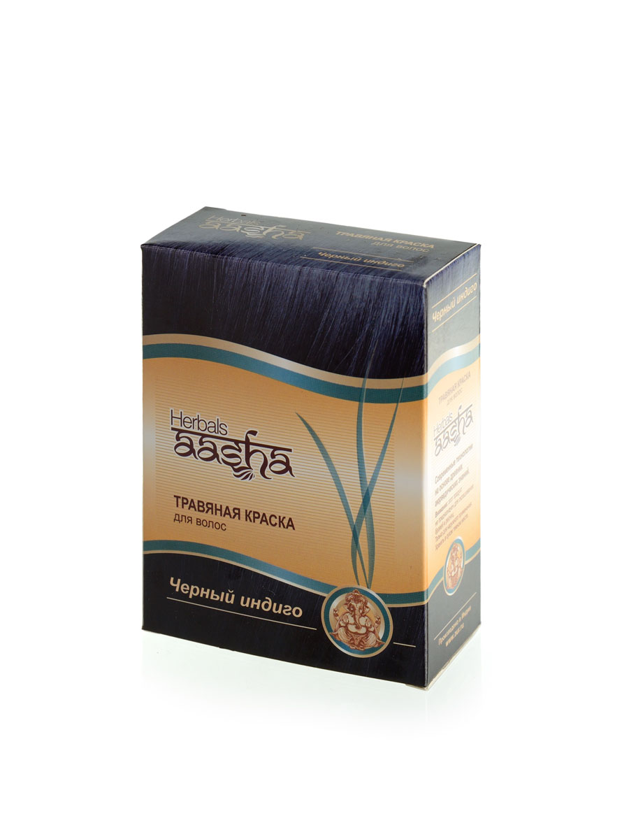 Aasha Herbals Травяная краска для волос Черный Индиго, 6 х 10 г841028003600 Aasha Herbals Травяная краска для волос Черный Индиго, 6 х 10 г841028003600Композиция индийской хны и растительных экстрактов окрашивает волосы в насыщенный цвет воронова крыла, делает волосы мягкими и послушными, придает им дополнительный объем и здоровый вид. Закрашивает седину при степени до 30%.