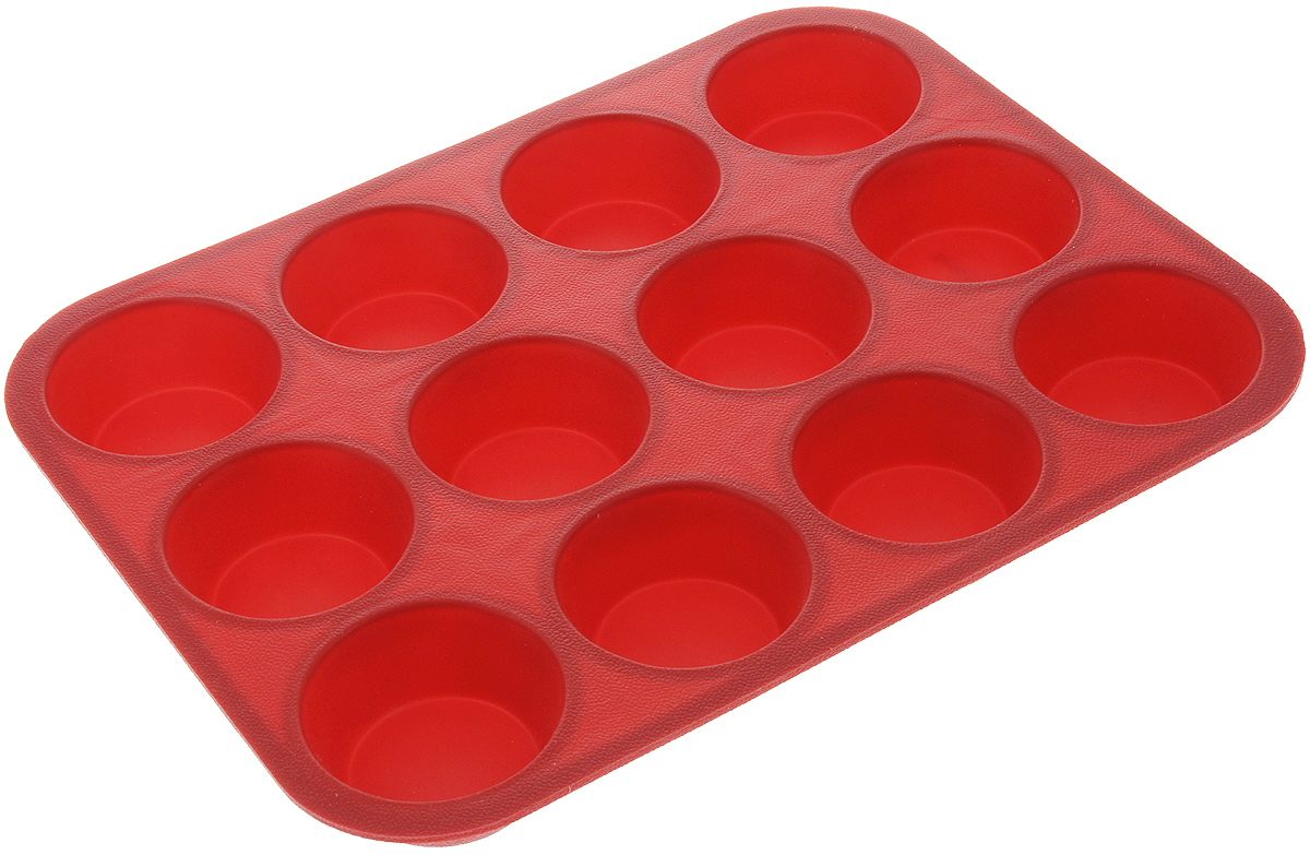Форма для выпечки Tescoma Delicia Silicone, цвет: красный, 12 ячеек. 629350629350_красный Форма для выпечки Tescoma Delicia Silicone, цвет: красный, 12 ячеек. 629350629350_красныйФорма Tescoma Delicia Silicone будет отличным выбором для всех любителей выпечки. Благодаря тому, что форма изготовлена из силикона, готовую выпечку вынимать легко и просто. Изделие выполнено в форме прямоугольника, внутри которого расположены 12 ячеек. Форма прекрасно подойдет для выпечки маффинов и кексов. С такой формой вы всегда сможете порадовать своих близких оригинальной выпечкой. Материал изделия устойчив к фруктовым кислотам, может быть использован в духовках, микроволновых печах, холодильниках и морозильных камерах (выдерживает температуру от -40°C до 230°C). Антипригарные свойства материала позволяют готовить без использования масла. Можно мыть и сушить в посудомоечной машине, охлаждать в холодильнике. При работе с формой используйте кухонный инструмент из силикона - кисти, лопатки, скребки. Не ставьте форму на электрическую конфорку. Не разрезайте выпечку прямо в форме. Общий размер формы: 33 х...