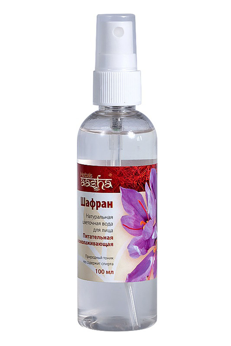 Aasha Herbals Цветочная вода для лица Шафран, 100 мл841028006571 Aasha Herbals Цветочная вода для лица Шафран, 100 мл841028006571Стимулирует обновление клеток , выравнивает текстуру и тон кожи, разглаживает мелкие морщинки и следы небольших рубцов. Тонизирует и придает коже молодой здоровый вид. Подходит для снятия макияжа.Подходит для любого типа кожи, но особенно для чувствительной кожи и для нежной кожи вокруг глаз